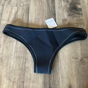NWT Abysse Free People Jenna Surf Stone/Black Bikini Bottoms Sz L